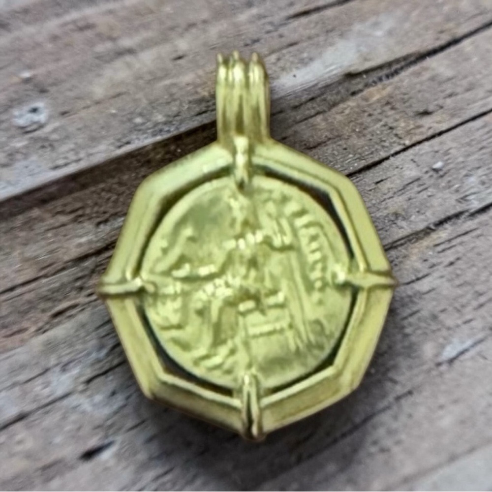 Gold-Tone Coin Pendant